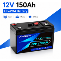 Premium 12V 150Ah LiFePO4 Batterie 1920Wh Deep Cycle Lithium-Eisenphosphat mit BMS-Schutz für Heim-Solarsysteme, Wohnmobile, Camper und Marine