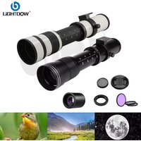 Lightdow 420-800mm f/8.3-16 Manual Telephoto Zoom Lens With 2X Converter+UV+CPL+FLD 3-in-1 Camera Filters Set for Canon Nikon