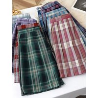 JMPRS Plaid Women Pleated Skirt Summer JK Girls Plaid Preppy Dance Mini Skirt A Line Harajuku Japan School Sexy Mujer Faldas