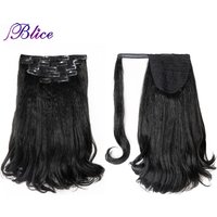 Blice Synthetic Ponytail Set Long Wave Clip-On Ponytail Hair Pieces Easy To Wear Instant Hair Style