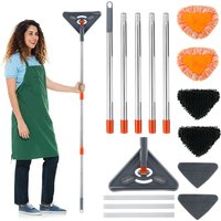 360° Rotatable Wall Mop with Long Handle Extension Pole Wall Cleaning Mop Triangle Dry and Wet Dust Wall Cleaner Mops New