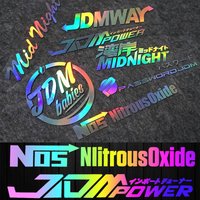 JDM Laser Regenbogen JDM Mitternacht Auto Aufkleber Motorrad Auto Körper Windschutzscheibe Fenster Hinten Stamm Helm Dekorative Zubehör Aufkleber