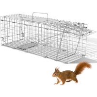 24" Live Animal Cage Trap,Humane Cat Trap with Handle for Rabbits, Stray Cats, Squirrels, Groundhogs and Opossums
