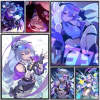 Game Honkai Star Rail Silver Wolf 999 level posters Self-adhesive Paper Print Home Living Room Bedroom Entrance Bar Cafe Art