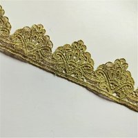5-15Yards 5cm Wide Shiny Gold Wavy Hollow Flower Venise Diy Venice Lace Clothing Accessories Of Various Garment,Bra.Underwear