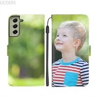 DIY Flip PU Leather Case for Samsung Galaxy S26 S25 S24 S23 S22 S21 S20 Ultra Plus FE A52 5G A54 Custom Print Photo Wallet Cover
