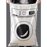 Large Cotton and Linen Laundry Bag, Toy Storage Bag, Printing Fabric, Drawstring Duffle Bag, Dirty Clothes Organizer Bags