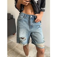 Y2k Shorts Denim Shorts Women Distressed Ripped Casual High Waist Vintage Baggy Streetwear Summer Fashion