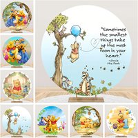 Winnie The Pooh Round Backdrop Cover Winnie Tiger Baby Shower Birthday Party Winnie Tiger Custom Circle Photography Background