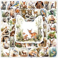 Forest Animal Stickers Watercolor Art Kids DIY Gift Toys Decorative Decal for Scrapbook Phone Journal Luggage Bottle Waterproof