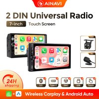 AINAVI Universal 2 Din Car Radio Carplay Wireless Android Auto HD 1280*720 IPS Touch Screen Type-C USB Car Multimedia MP5 2DIN