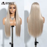 Noble Cosplay Straight White Wig Synthetic Lace Front Wigs For Women 30Inch Blonde wig Lace Frong Wig High Temperature Fiber