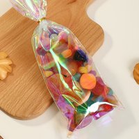50pcs Rainbow Laser Color Cellophane Bag 10x24cm Holographic Party Favor Bag for Jewelry Small Business Shopping Gifts Packaging