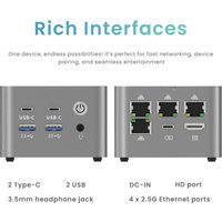 Genmachine Mini PC AMD Ryzen 3 5425U 4.1Ghz 15W Windows 11 LPDDR4X 4266Mhz Desktop Diy Gaming Computer WiFi6E BT5.2 Gaming Pc