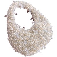 X5XA Multipurpose Beaded Handbag For Women Spacious Interior Secure Closure Casual Elegant Premium PVC Evening Purse