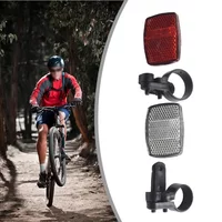2 Pack Front & Rear Bike Reflector Set Red White Safety Warning Lens with Mounting Bracket Bicycle Accessories