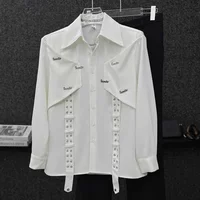 2025 Spring and Autumn New Long Sleeve Shirt Men's Fashion Korean Loose Spliced Button Cardigan