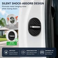 4PCS Carbon Fiber Car Door Lock Cover Silent Anti Rust Shock Absorb Latch Protector Car Interior Accessories