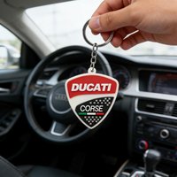 Fashion DUCATI Motorcycle Rubber Keychain Single-sided Emblem Key Strap Motorcycle Pendant for Ducati Multistrada 950 1100 1260