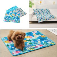 Summer Dog Cooling Mat Cool Ice Silk Moisture-proof Mattress Cushion Breathable Car Seat Sleeping Pad For Small Medium Animal