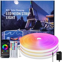 24V Smart RGB LED Flexible Waterproof Neon Lights Music Synced APP Controlled 5/10/15M Lengths Ideal for Room Decoration
