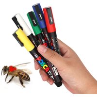 5 pièces 8 pièces/lot marqueur d'abeille LED surligneur marques stylo reine abeille marqueur stylo 8 couleurs en option pointe biseautée pinceau outil d'apiculture