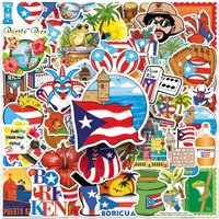 50Pcs Puerto Rico External wind graffiti DIY cartoon Decoratio phone Luggage Laptop Guitar Bike Skateboard fridgeKid Toy sticker