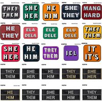 Pronouns Enamel Pins THEY THEM SHE HER HE HIM Lapel Pins Badges Brooches