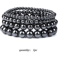 1PC Men Hematite Bracelet Natural Hematite Stone Bead Stretch Bangle Chakra Yoga Energy Bracelet Handmade Jewelry Gift For Men