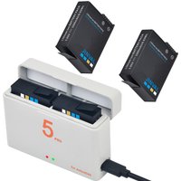 Rechargeable Li-ion Battery/Dual Charger Compatible with DJI Osmo Action 6/5 Pro/4/3 & Osmo 360 Cameras, 2280mAh 3.85V Batteries