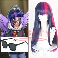 Anime Twilight Sparkle Cosplay Wig Glasses Pony Prop Cosplay Personifi cation kawaii Cute Lovely Purple Pink Wig Partypaly Women