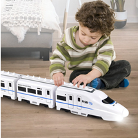 Kids DIY Simulation High Speed Railway Train Toy Car Electric Sound Light Model Train Educational Toys for Boys Girls Gift