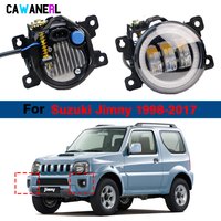 2 Pieces 90MM Round Angel Eye LED Fog Light For Suzuki Jimny 1998-2017 30W H11 Adjustable Car Front Fog Daytime Running Lamp DRL