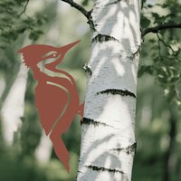 Metal Bird Silhouette Decor Rustic Woodpecker Robin Garden Art for Outdoor Fence Patio Halloween Yard Ornaments