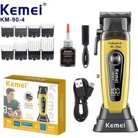 Kemei km 90 4 Professioneller Haarschneider für Männer, 11500 U/min, 10 W, bürstenloser Motor, DLC-Klingenbasis, Ladegerät, Haarschnitt-Maschine, Haarschneider