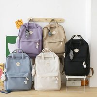 Fashion Waterproof Women Backpack Large Capacity Nylon Travel Backpack Ergonomic Solid Color Laptop Book Bag College Student