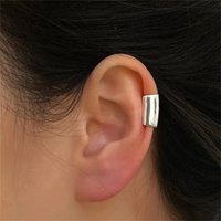 1 Pcs Fashion Silver Plated Ear Cuffs Punk Clip Earrings Women Men Hip Hop Earrings Simple Jewelry Wholesale