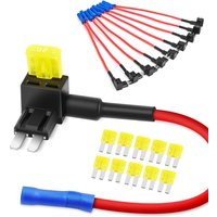 DaierTek 10PCS Micro2 Fuse TAP 12V Car Add a Circuit ATR Blade Fuse Adapter with 20A Fuse Holder Add On Dual Circuit Adapter