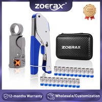 ZoeRax Coaxial Compression Tools Kit Coax Cable Crimper Pliers with 20PCS RG6 F Connectors,Wire Coax Cable Stripper Tool