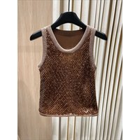 Round neck sleeveless sequin patchwork slim fit women's wool vest elegant classic casual commuting party new women's vest