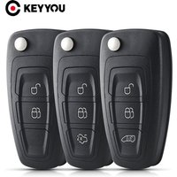 KEYYOU 2/3 Buttons For Ford Focus Fiesta 2013 Case Cover Flip Folding Remote Key Shell Fob Case HU101 FO21 Uncut Key Blade