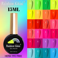 Rainbow Ghini 15ml Neon Yellow Green Color Nail Polish Bright Fluorescent Summer Long Lasting Soak Off Gel Varnish Hema/TPO Free