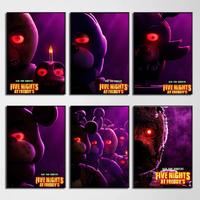 New FNAF Movie Game Poster Self-adhesive Art Waterproof Paper Sticker Coffee House Bar Room Wall Decor