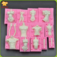 18 Styles Doll Body Silicone Mould Sugarcraft Chocolate Decor Cake Baking Mold Leg Arm Soft Pottery Clay Making Tools