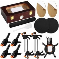 15pcs Precision Support Card Flattening Kit with Moisturizing Box Portable Card Grading Flattening Kit Photo Preservation