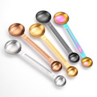 1pc Measuring Spoon 430 Stainless Steel Dual-Use Spoon Two-Ended with Two Sizes Baking & Coffee Measuring Spoon Kitchen Utensil