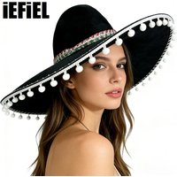 Men Women Mexican Sombrero Hat Skull Pattern Wide Brim Top Hat for Summer Outdoor Sun Hat Halloween Costumes Dress Up Party Hat