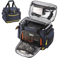 Portable Power Station Carrying Bag With Handle Waterproof Oxford Cloth Carrying Pouch Multiple Pockets For Charging Cables