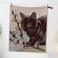 34x40cm Large Hand Towel Cat Pattern Quick Dry Pure Cotton Dish Cloth Decorative 4 Layer Cotton Gauze Kitchen Towel