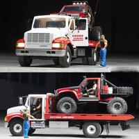WT4 RC Car 1/10 Electric Rescue Car KIT Version Dual Speed Differential Lock Simulation RC Road Wrecker Model Boy Toy